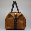 Sam Brown London full grain tan & brown leather travel duffel bag 2 handles & across body strapMade-in-England