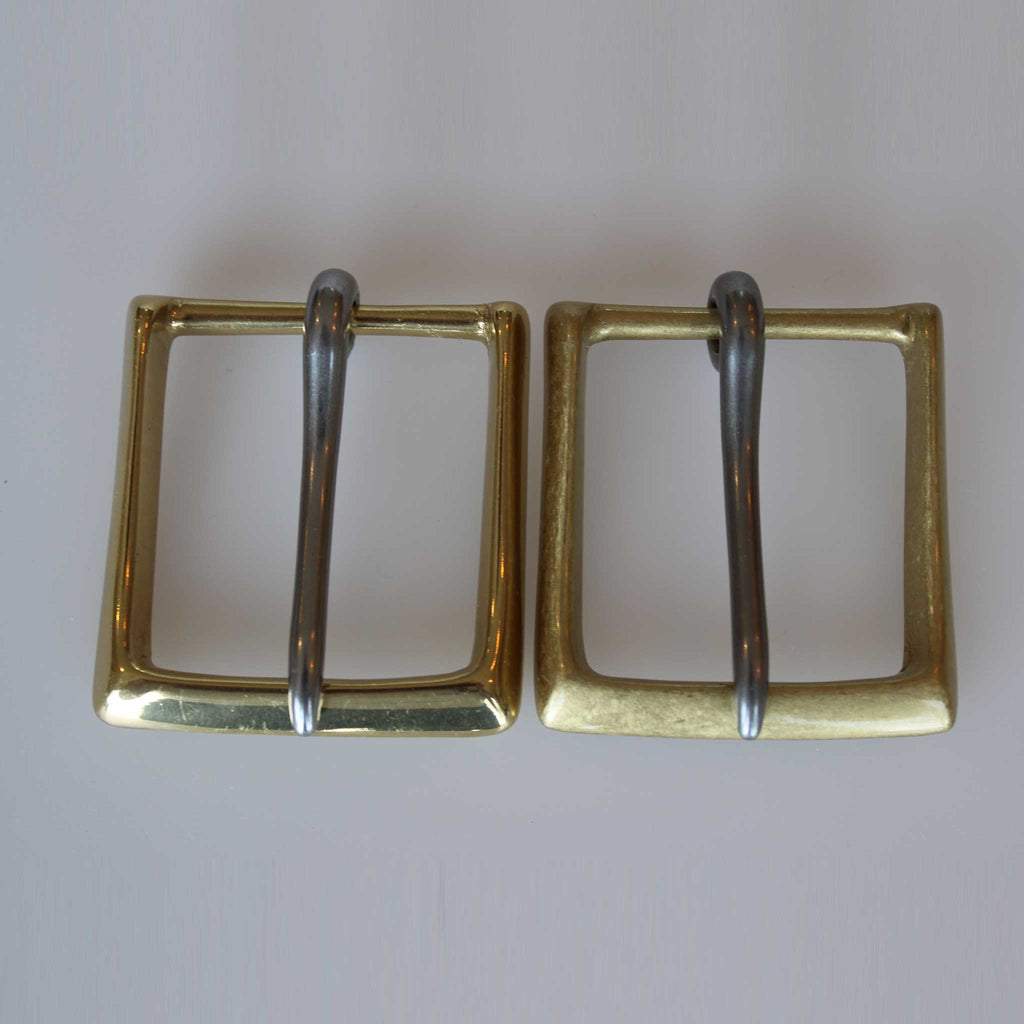Buckle is solid brass and can be either polished or vintage finish.