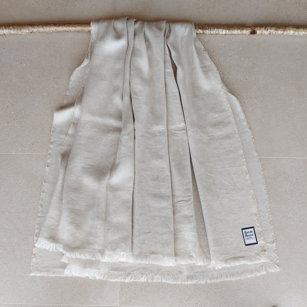 Off White & Cream Herringbone Pure Irish Linen