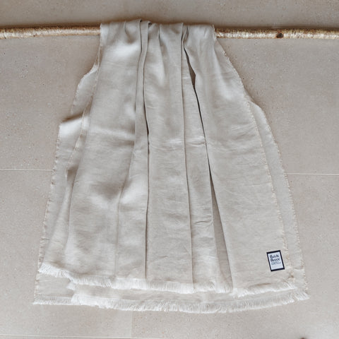 Off White & Cream Herringbone Pure Irish Linen
