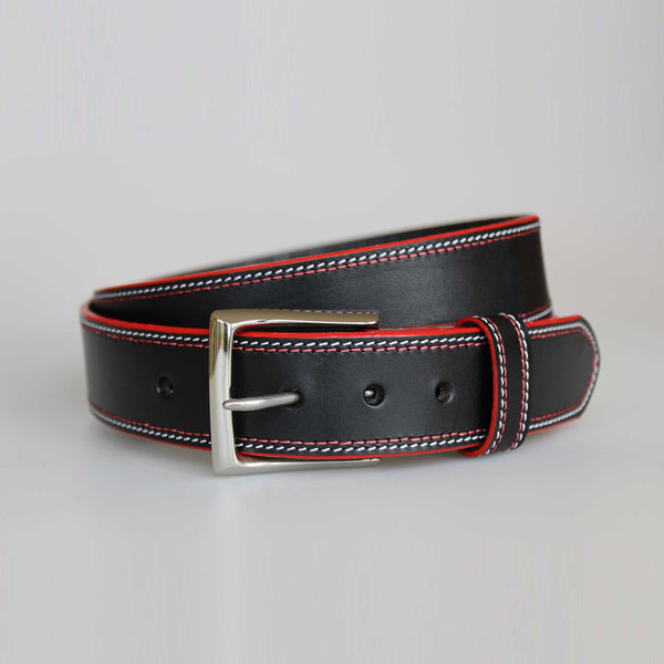 Team Gloucester....black strap with Red edge and White and Red stitch detail.