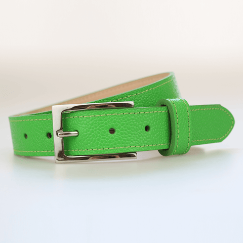 Lime-green-calf-lined-leather-belt-nickel-buckle-made-in-England-by-SAM-BROWN-LONDON
