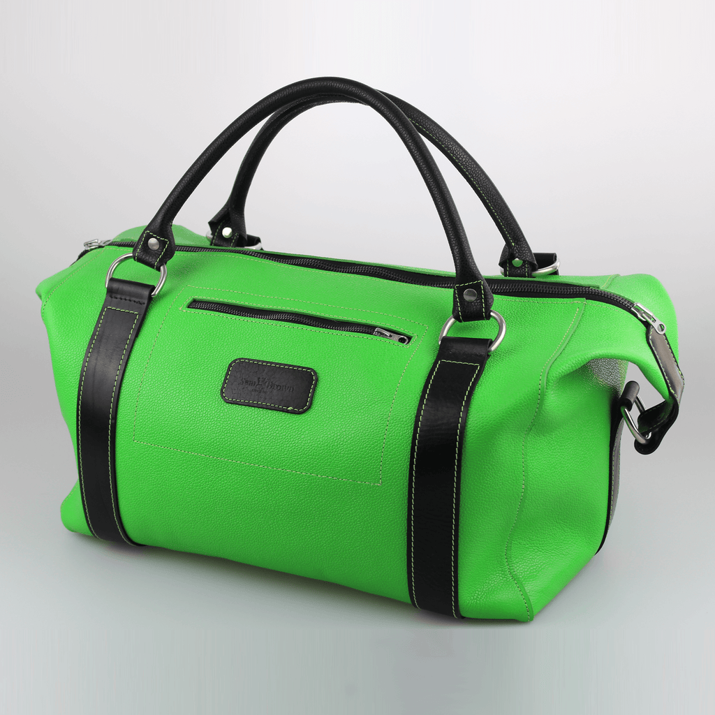 Weekend Luggage Bag in Lime & Black