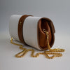 The Chelsea Clutch in White & Tan Grained Leather