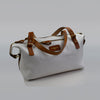 white luggage bag long handles in tan made in by Sam-Brown-London in Devon England