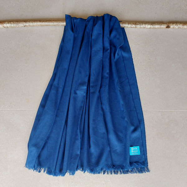 Indigo Blue Irish Linen Large Sofa Throw