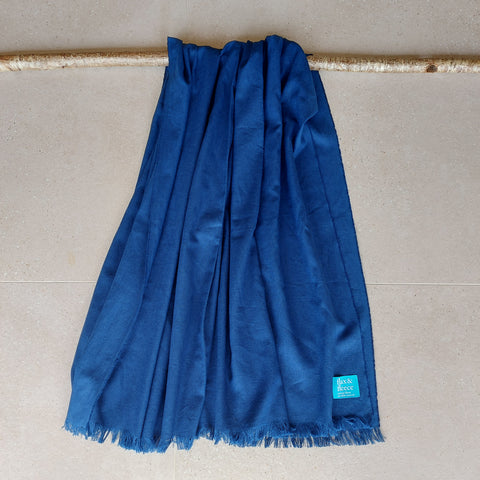 Indigo Blue Irish Linen Large Sofa Throw