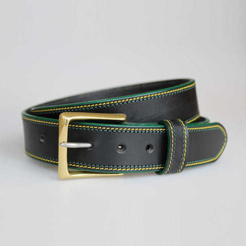 Team Northampton Saints..... black strap has a Green edge with Green and Gold stitch detail