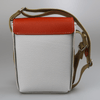 Compact Traveller Bag in Orange & White Leather