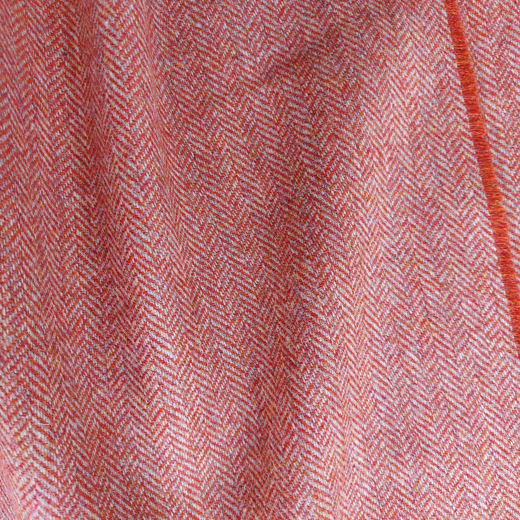 Saffron Orange Yorkshire Herringbone Tweed Throw & Wrap