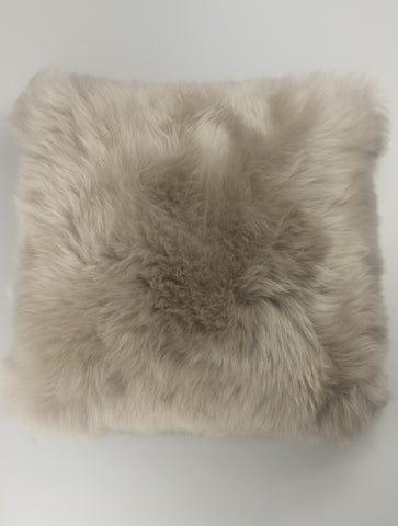 Fluffy English Sheepskin Beige Cushion