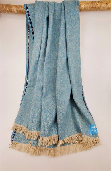 Aqua & Cream Yorkshire Herringbone Tweed