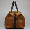 Sam Brown London full grain tan & brown leather travel duffel bag 2 handles & across body strapMade-in-England 