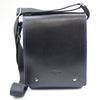 The Cartridge Bag-useful-across-body-bag-made-IN-by black leather & blue stitching Hand Made in Wiltshie UK