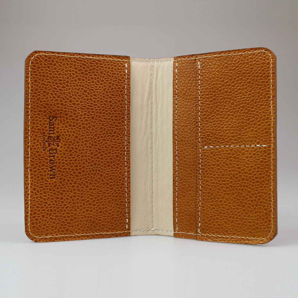 Tan full grain passport_wallet_with_ivory_leather_spine_ivory_stitching-MADE_IN_England_Sam_Brown_London