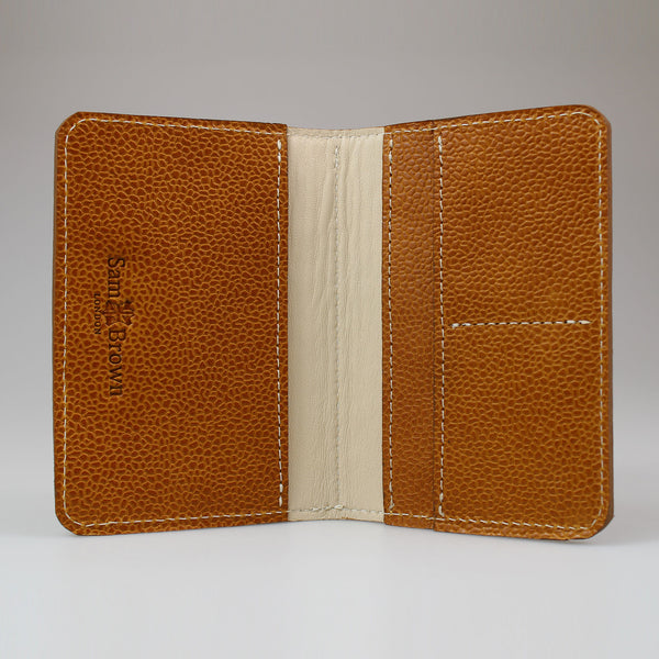 Tan full grain passport_wallet_with_ivory_leather_spine_ivory_stitching-MADE_IN_England_Sam_Brown_London