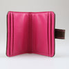 Stitched Brown Leather card wallet with soft-vibrant-pink lining made in Wiltshire Sam Brown London