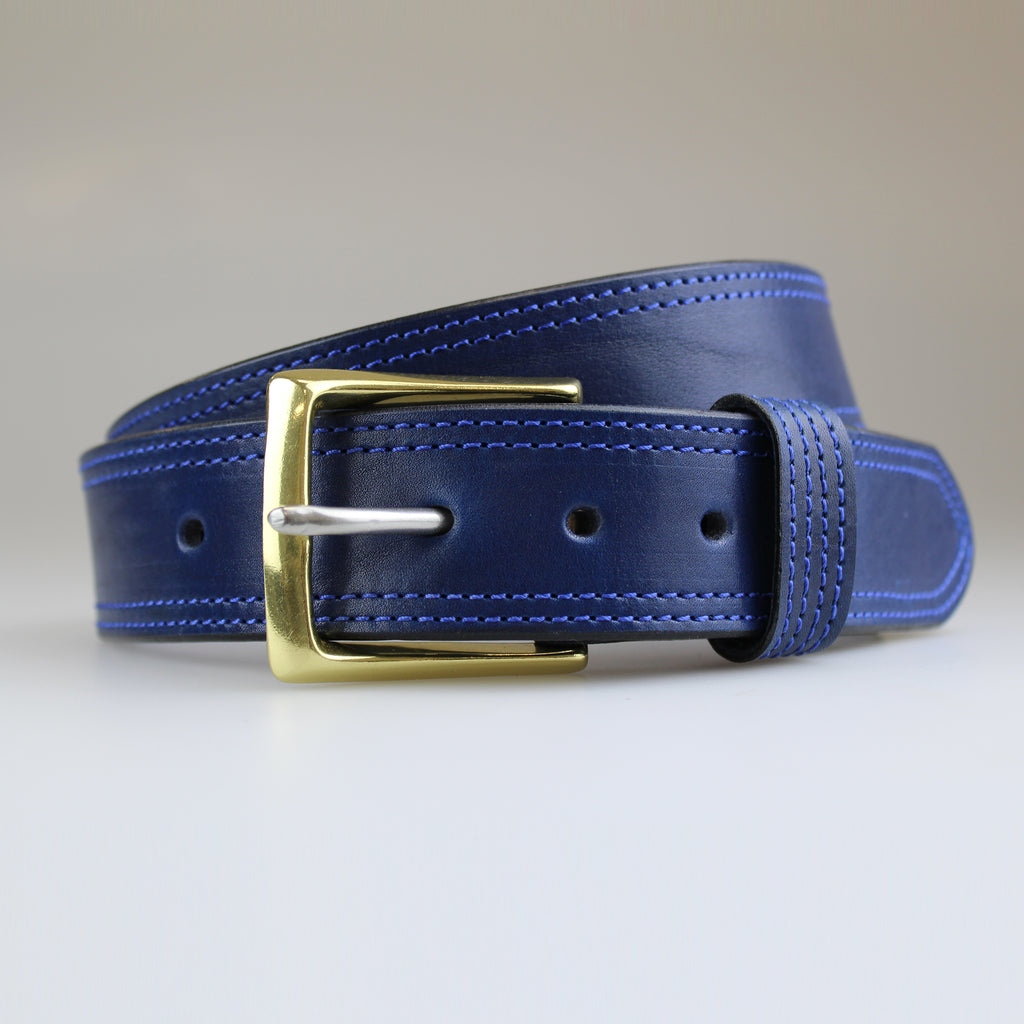 Leather Belt with Brass Buckle